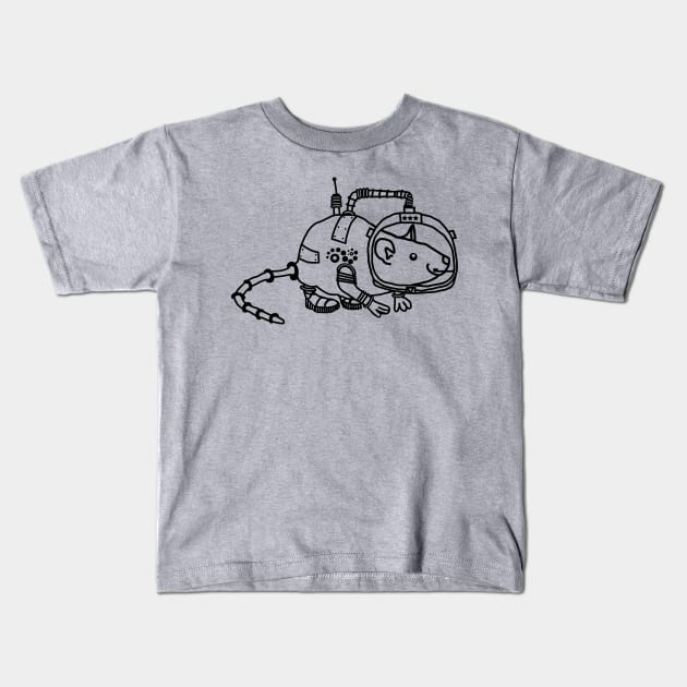 Astronaut Space Commander Purple Rat Line Kids T-Shirt by ellenhenryart